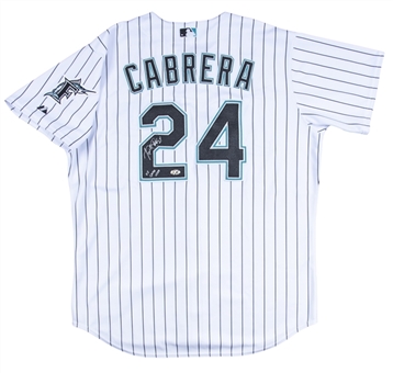 2005 Miguel Cabrera Game Used & Signed Florida Marlins Home Jersey (Letter of Provenance & JSA)